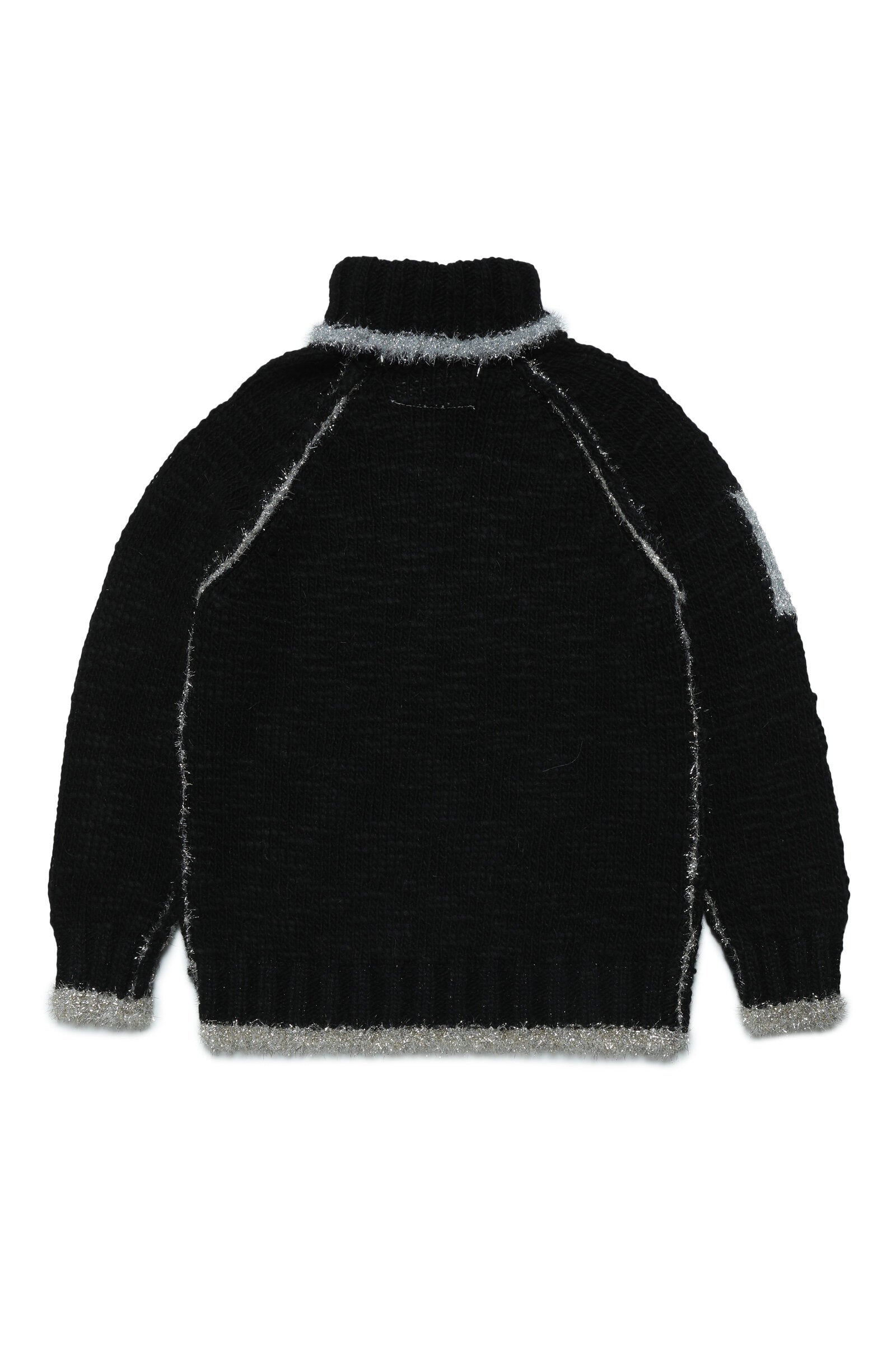 Wool-blend and lurex turtleneck sweater