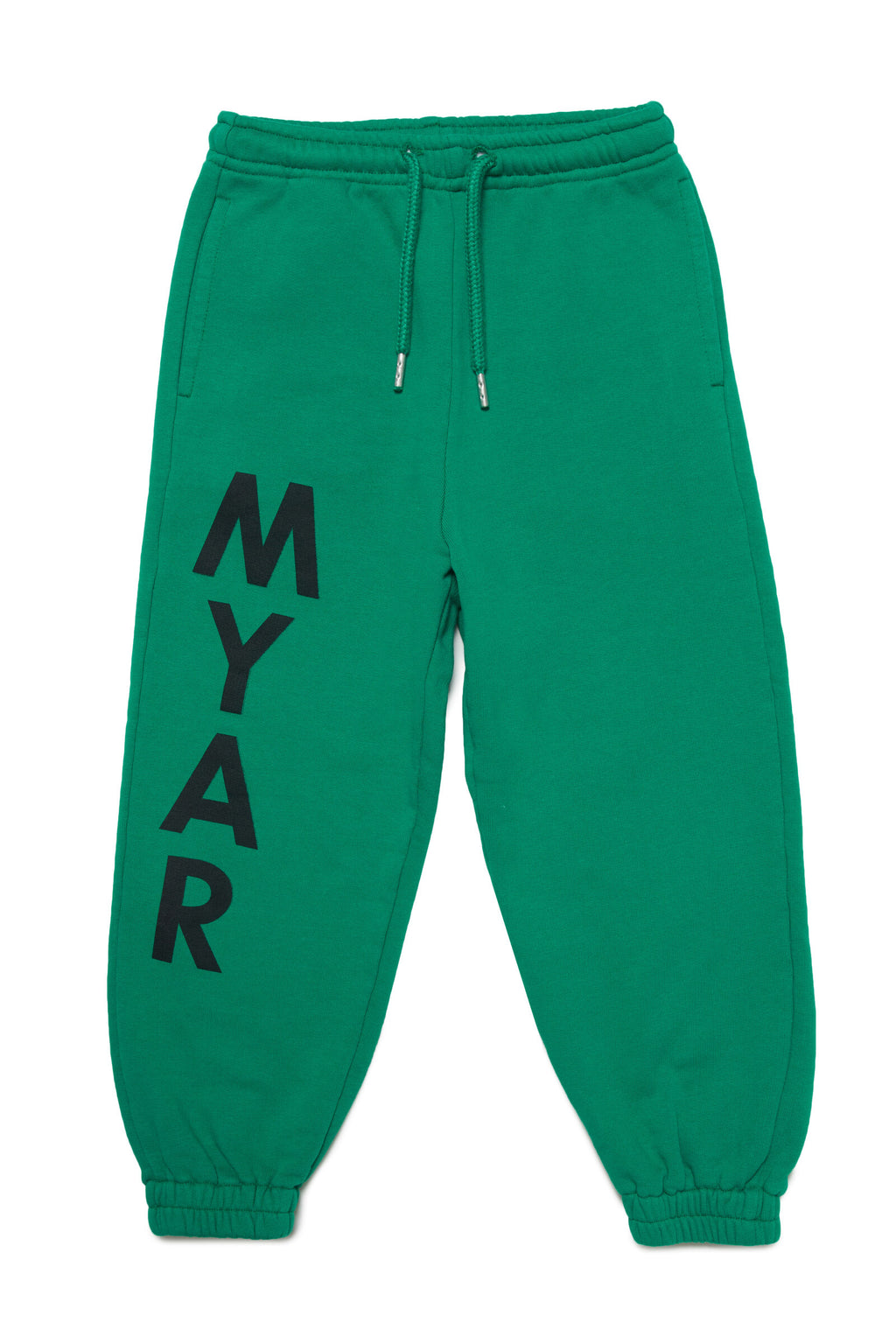 Pantaloni jogger in felpa deadstock verde con logo verticale