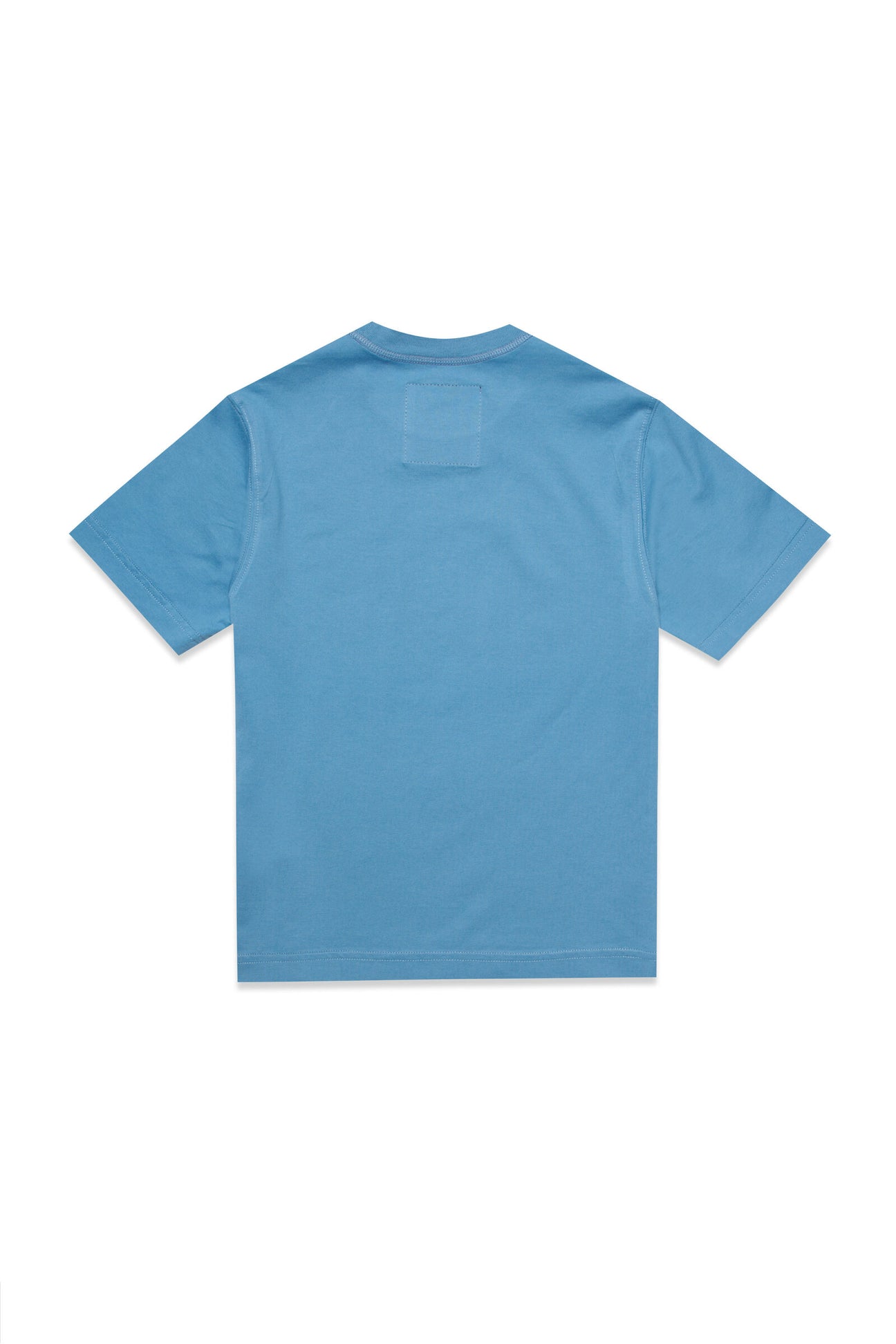 T-shirt girocollo in tessuto deadstock azzurro con stampa digitale Heliconia T-shirt girocollo in tessuto deadstock azzurro con stampa digitale Heliconia
