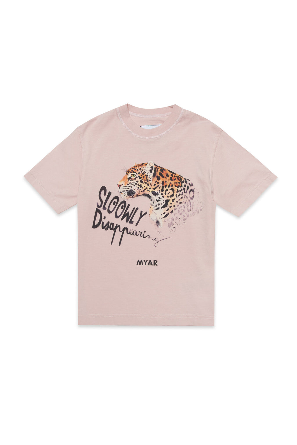 T-shirt girocollo in tessuto deadstock rosa con stampa digitale Sloowly