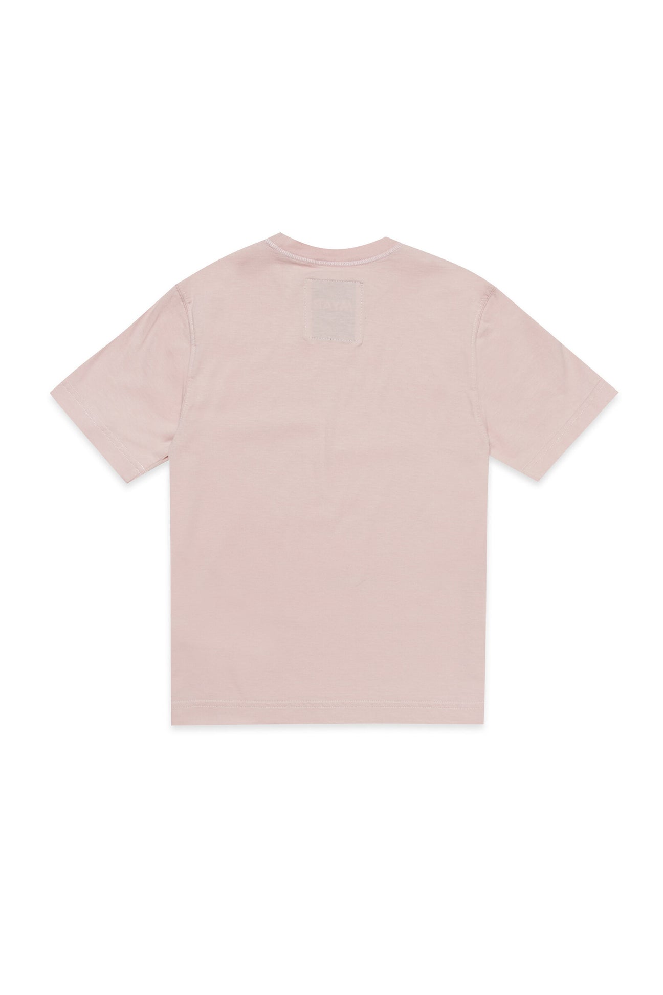 T-shirt girocollo in tessuto deadstock rosa con stampa digitale Sloowly T-shirt girocollo in tessuto deadstock rosa con stampa digitale Sloowly