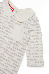 Monogram allover pattern chenille jumpsuit