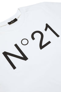 T-shirt in cotone con logo in contrasto colore