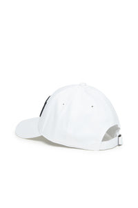Cappello da baseball bianco in gabardina con logo