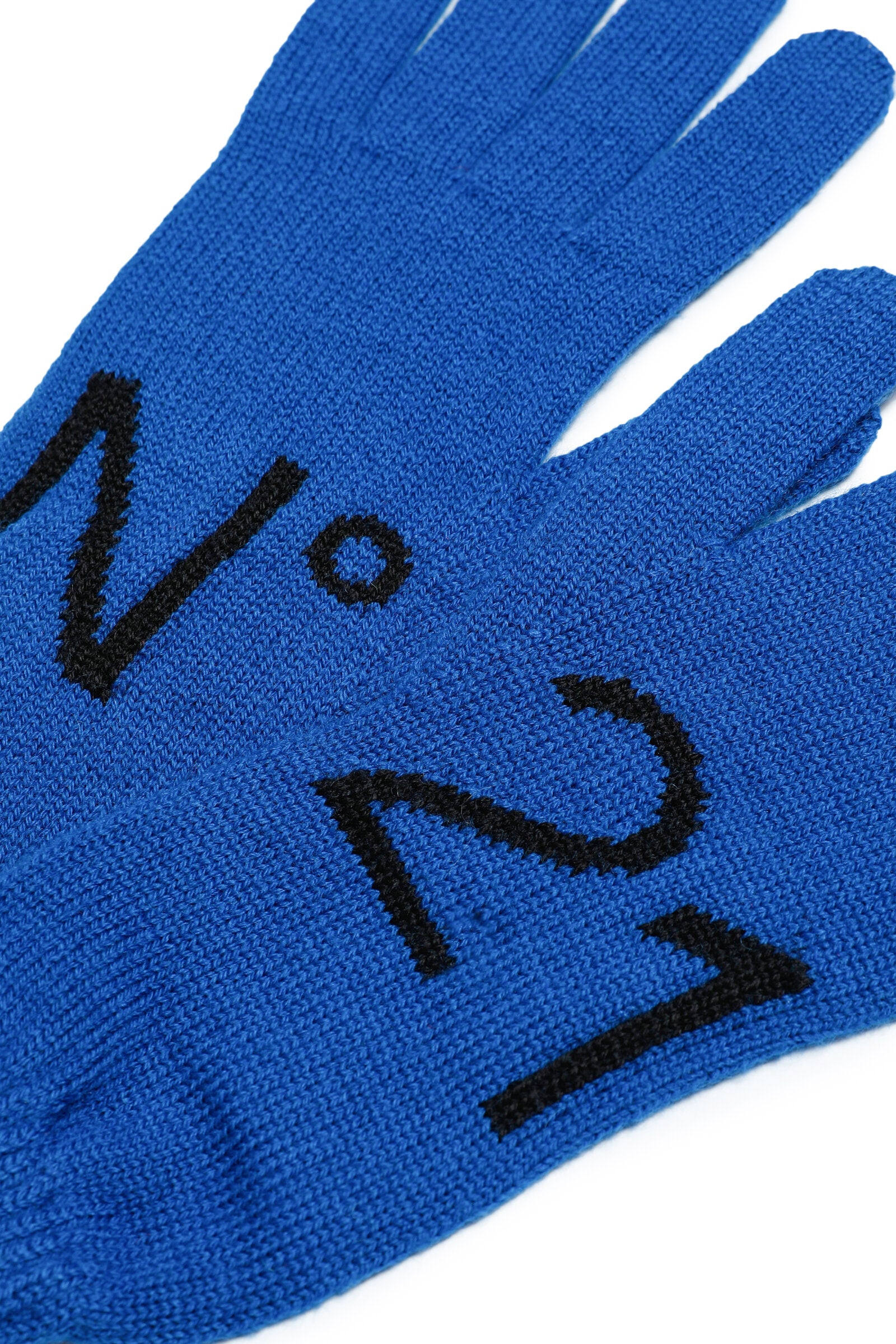 Knit gloves with logo