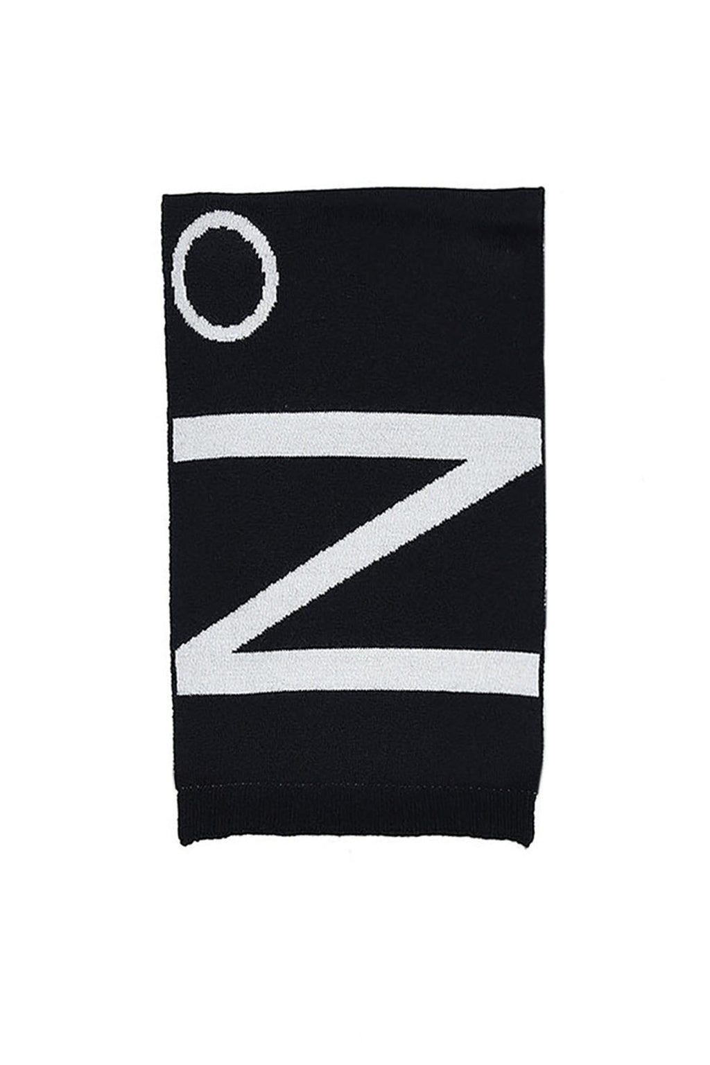 Sciarpa nera in misto lana con logo