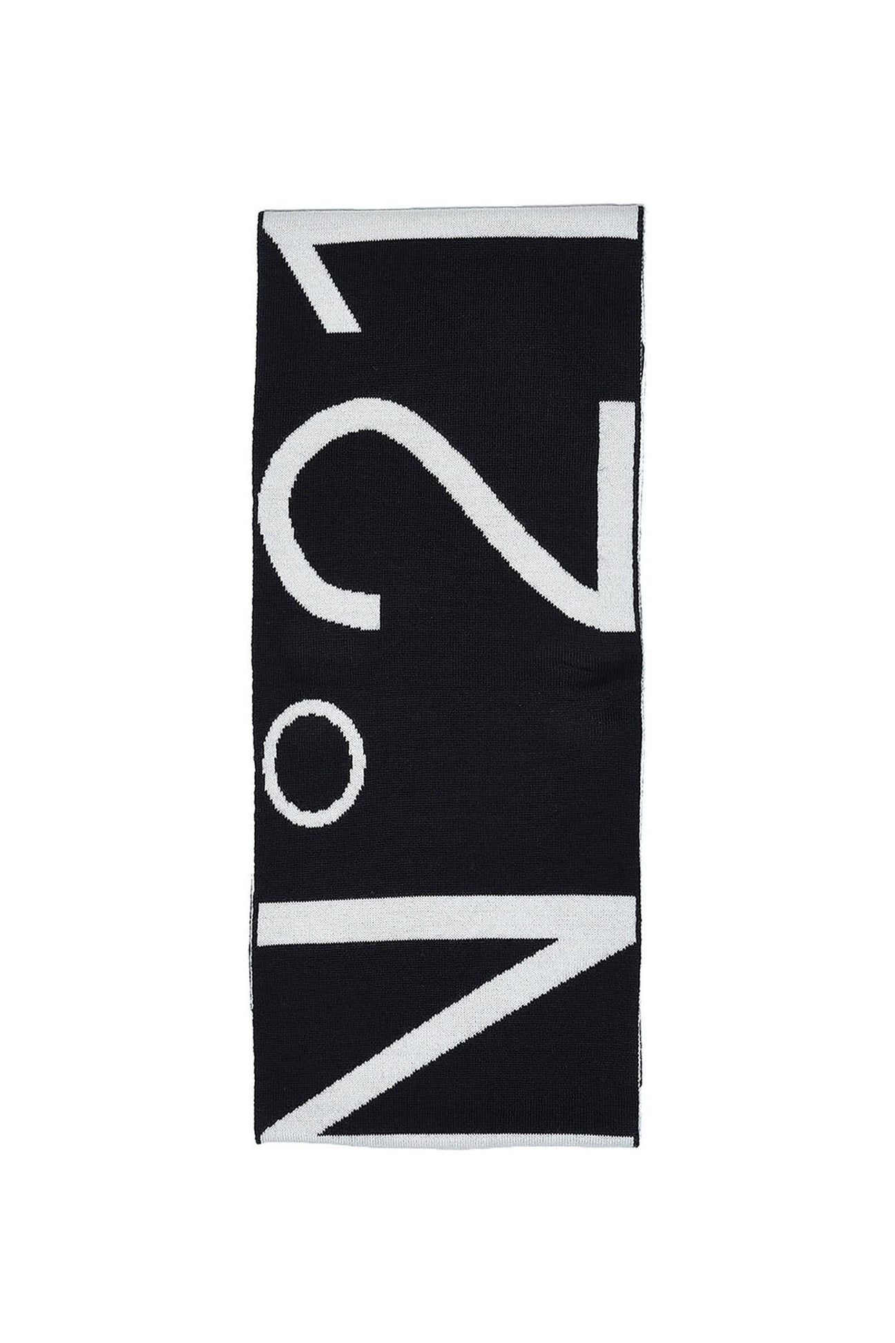 Sciarpa nera in misto lana con logo Sciarpa nera in misto lana con logo