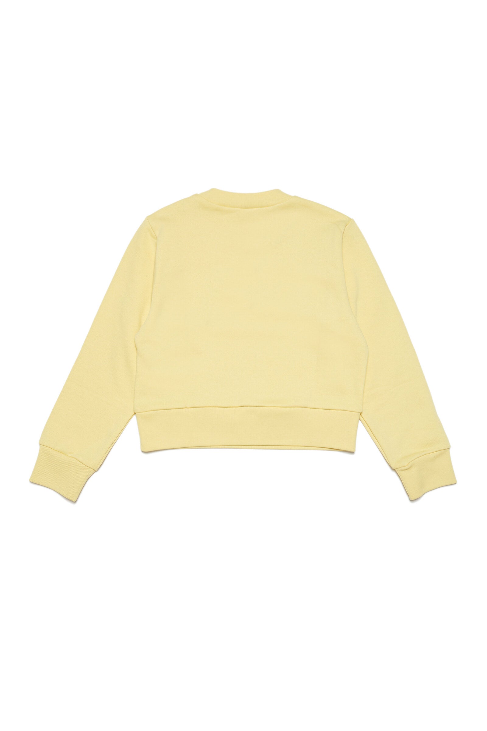 Yellow crew-neck cotton sweatshirt with logo