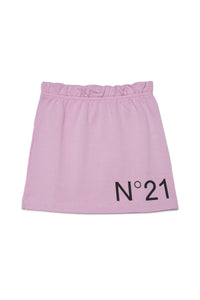 Pink fleece skirt with contrasting logo