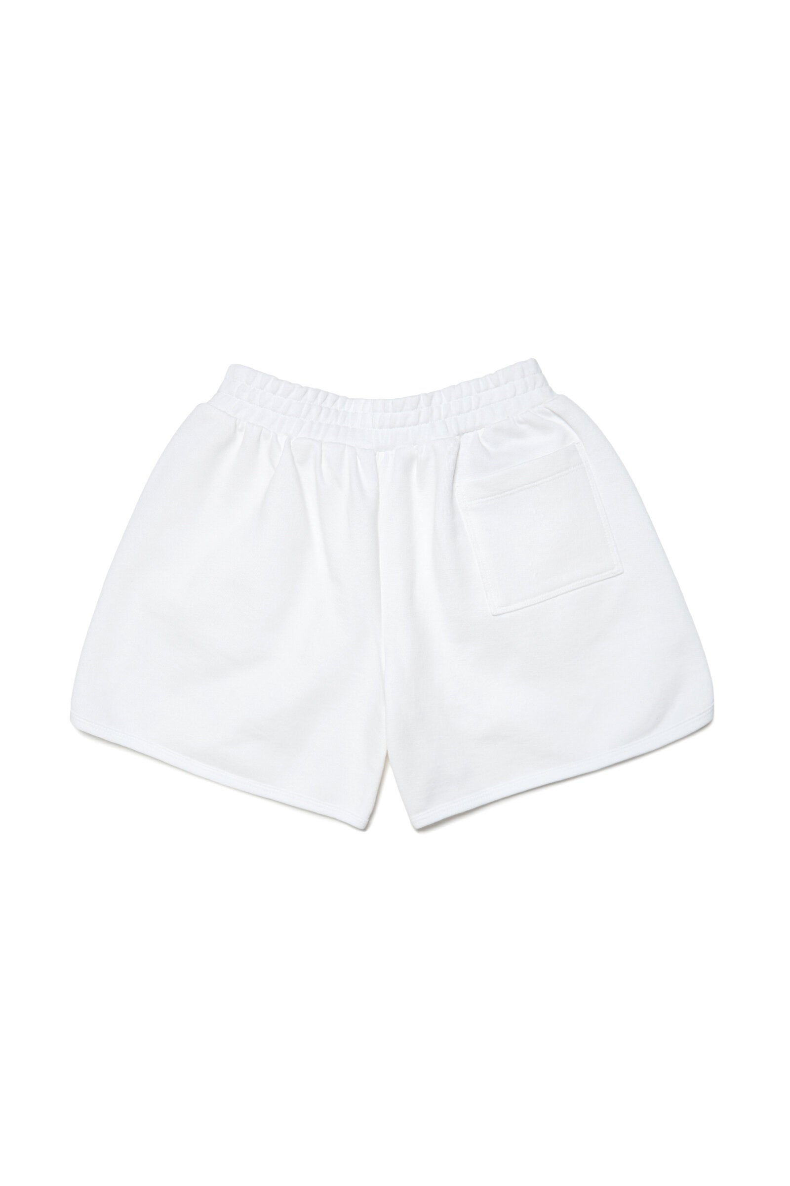 White fleece shorts with I love N°21 logo