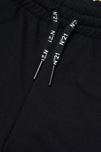 Black fleece shorts with logo