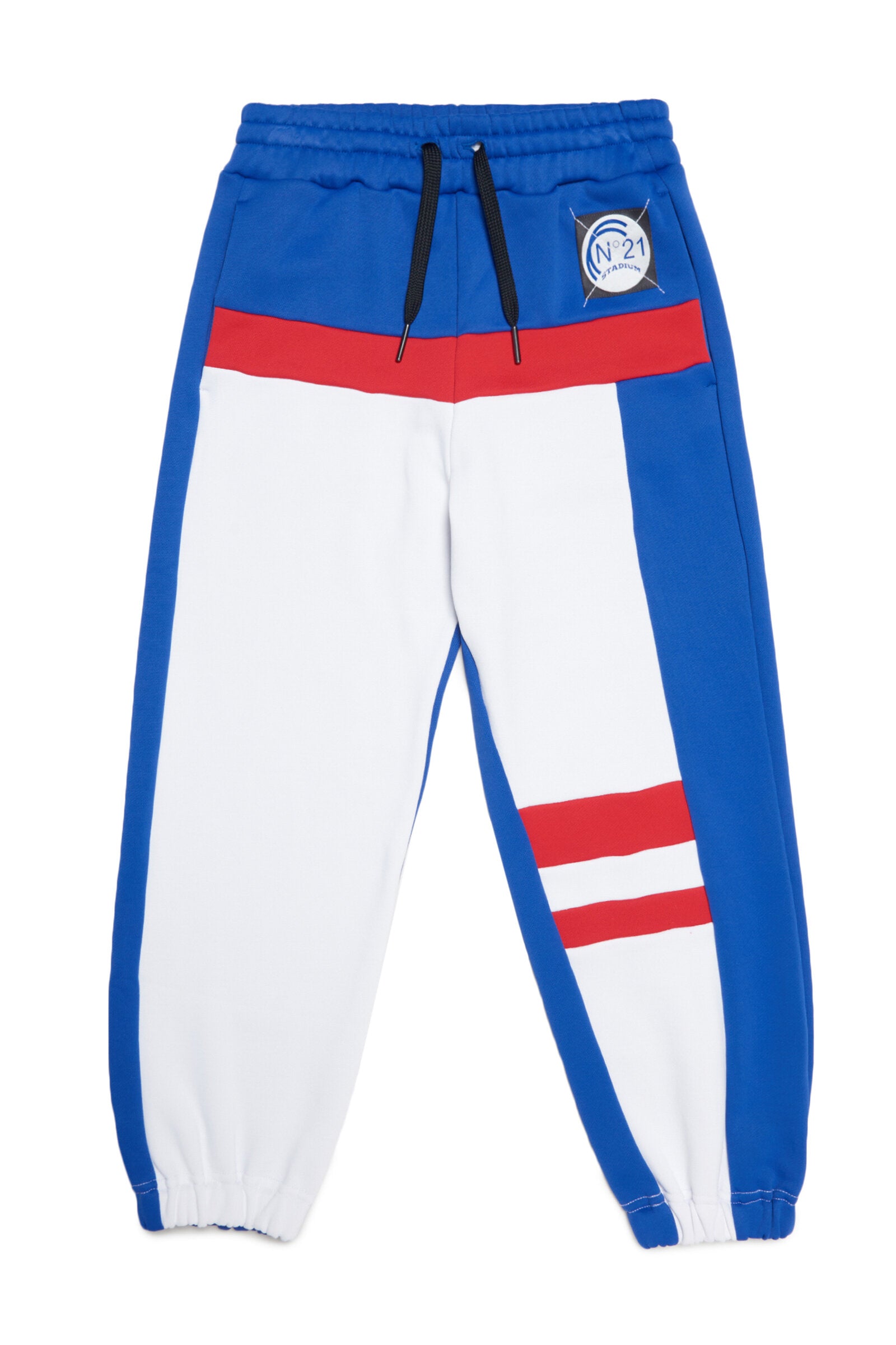 Blue trousers with 80s Stadium logo
