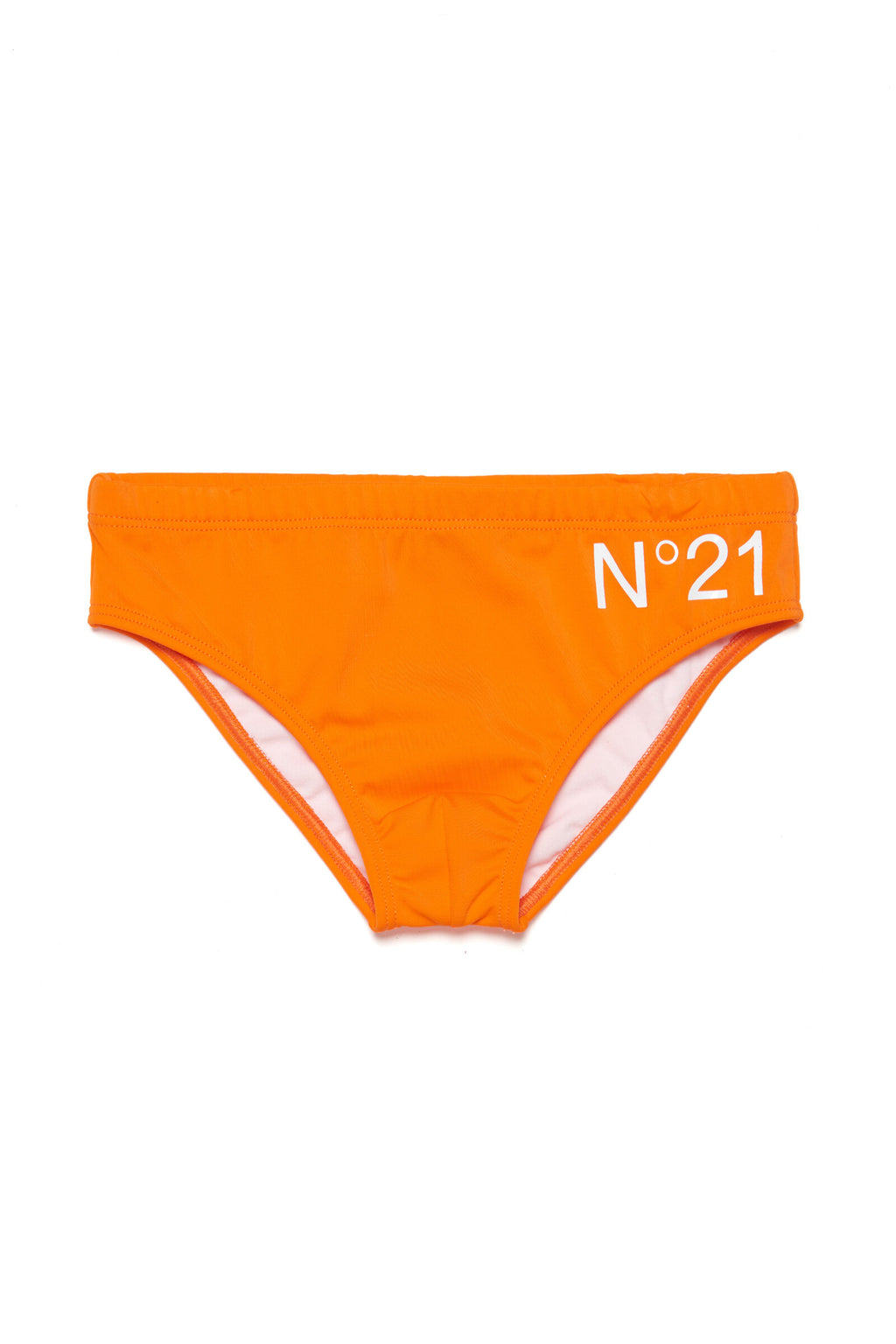 Fluo orange lycra swim brief with logo