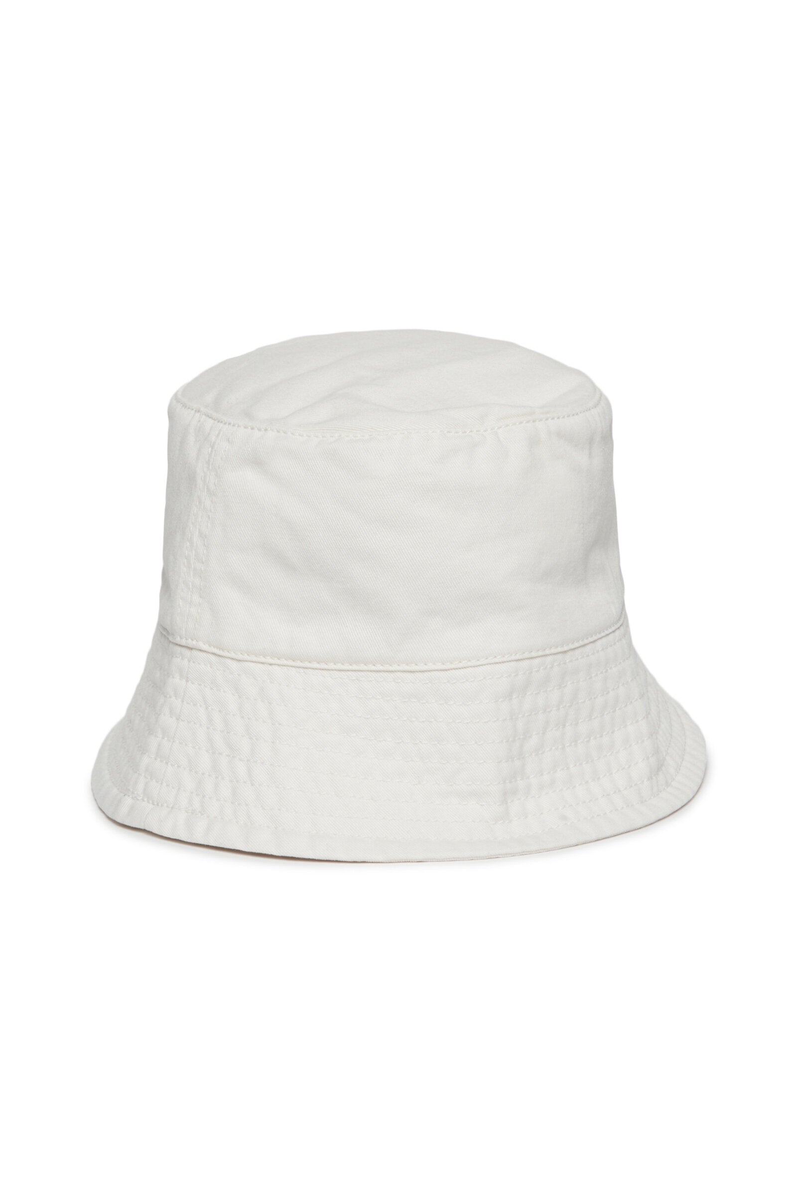 White gabardine fisherman's cap with logo