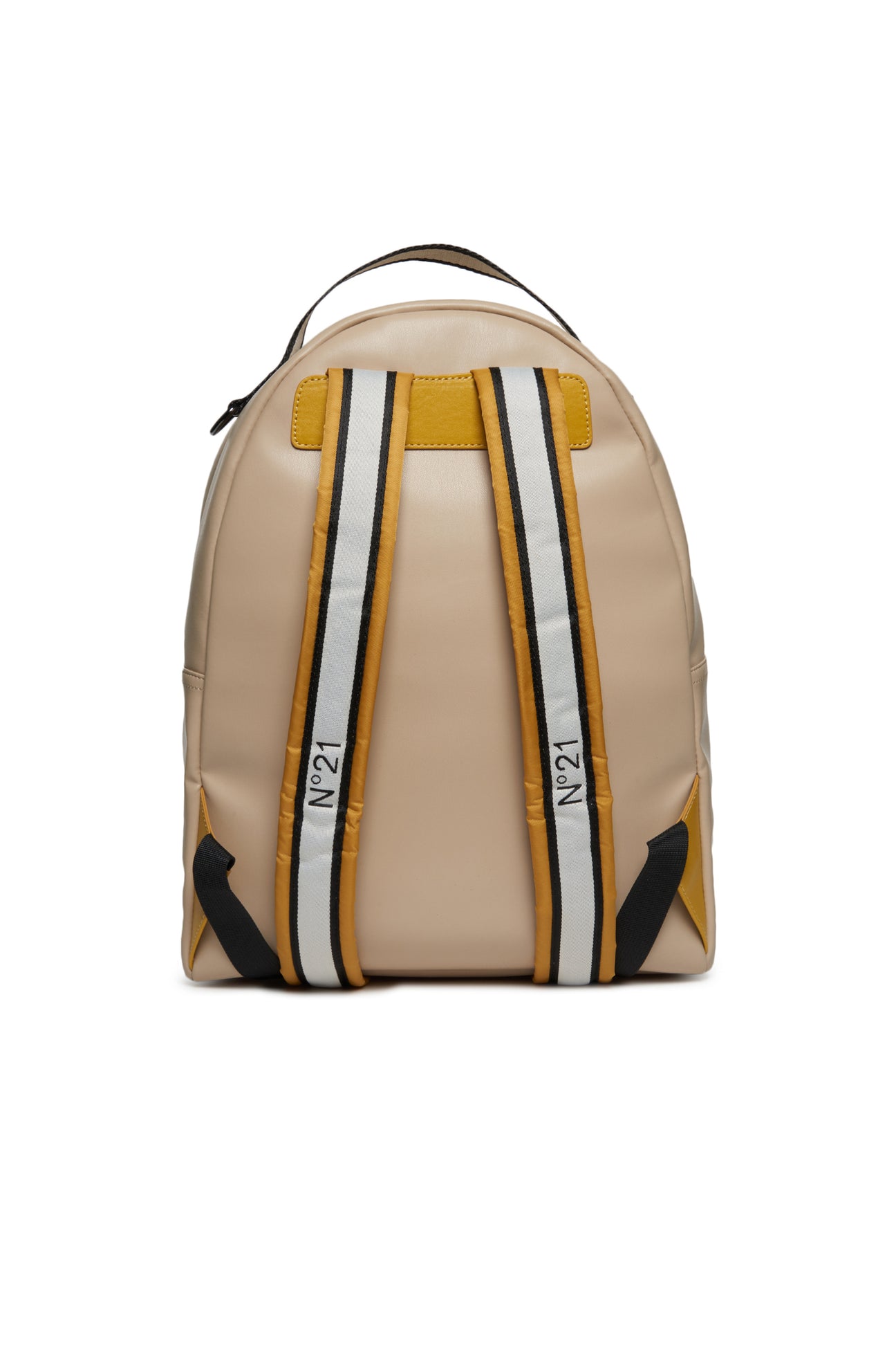 Beige backpack in soft leatherette with logo Beige backpack in soft leatherette with logo