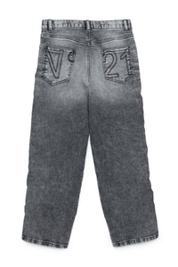Five-pocket pants in shaded black JoggJeans® with bands