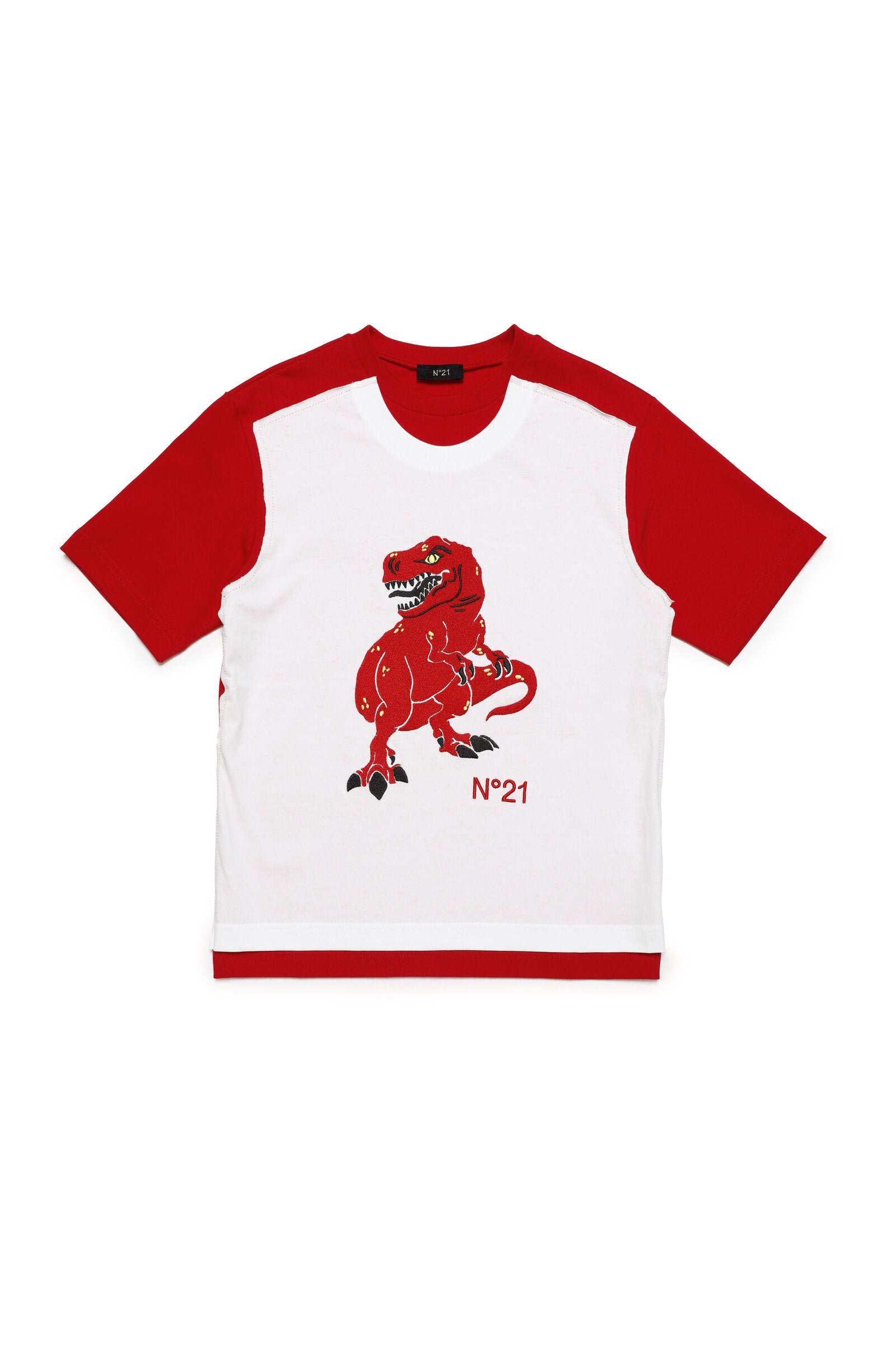 Crew-neck dinosaur jersey T-shirt