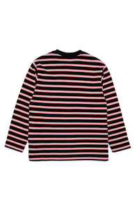 Crew-neck striped jersey T-shirt with logo