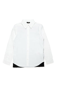 Poplin shirt with vest insert in back