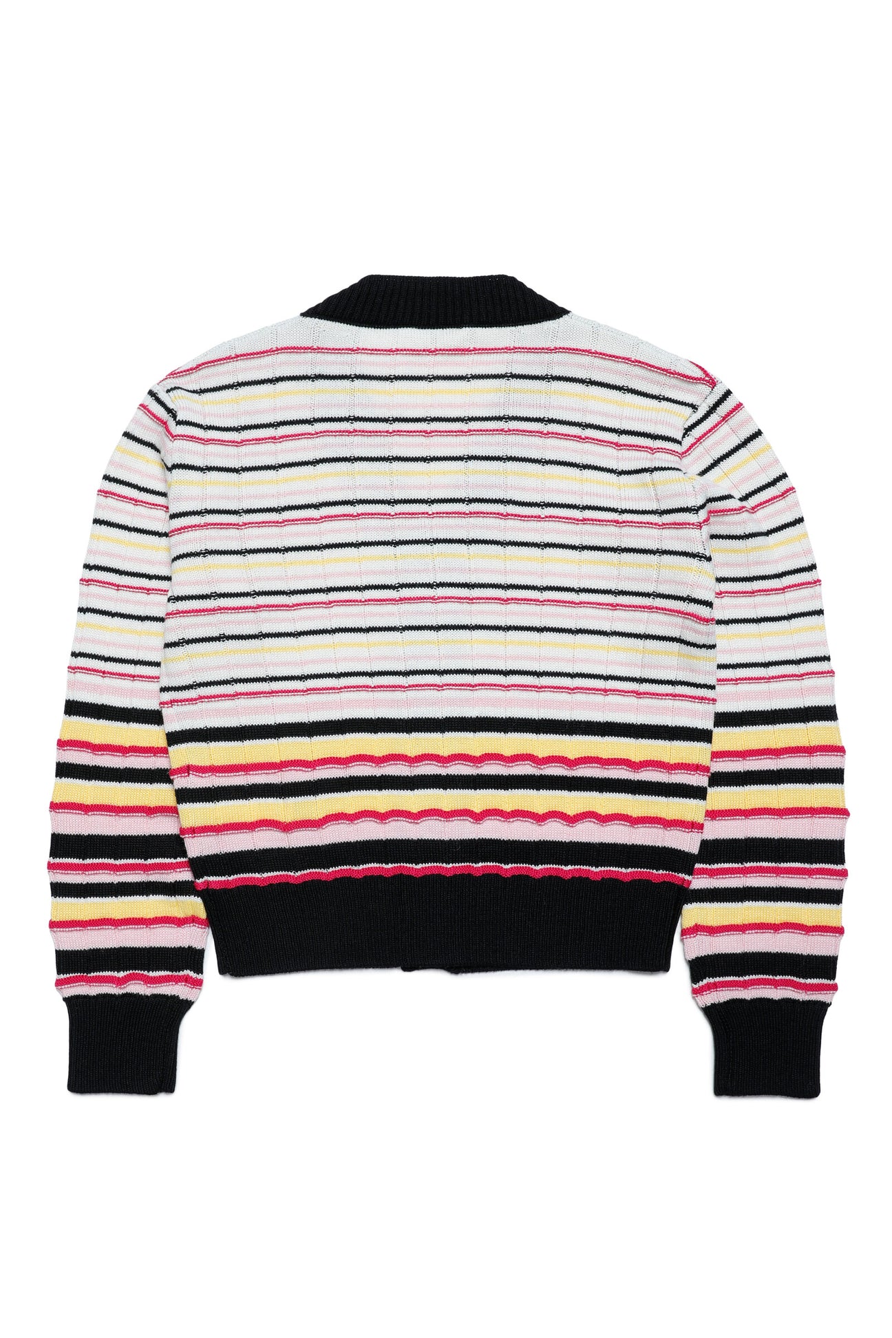 Cardigan in maglia misto lana a righe multicolor Cardigan in maglia misto lana a righe multicolor