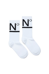 Cotton blend socks with logo
