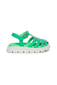 Green fisherman's sandals with logo