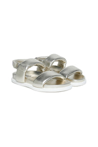 Gold leather padded fussbett sandals