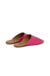 Fuchsia mules slippers with logo