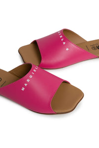 Fuchsia mules slippers with logo